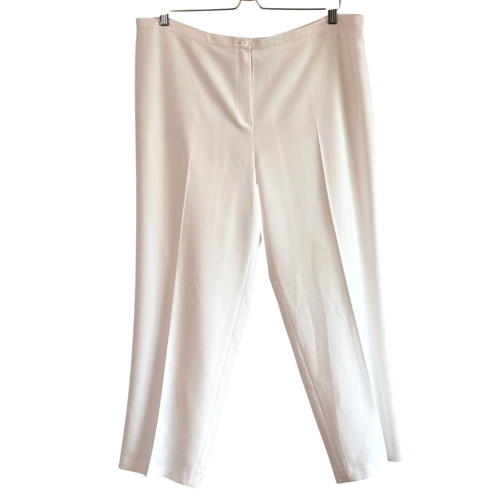 Basler White Cropped Trousers Lined Pants Size US 12 44 Luxury Careerwear Mature